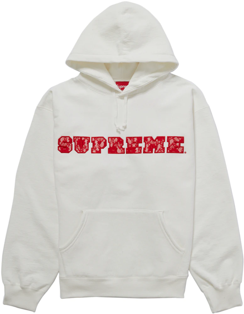 Supreme Lace Hooded Sweatshirt White Men's - SS22 - US