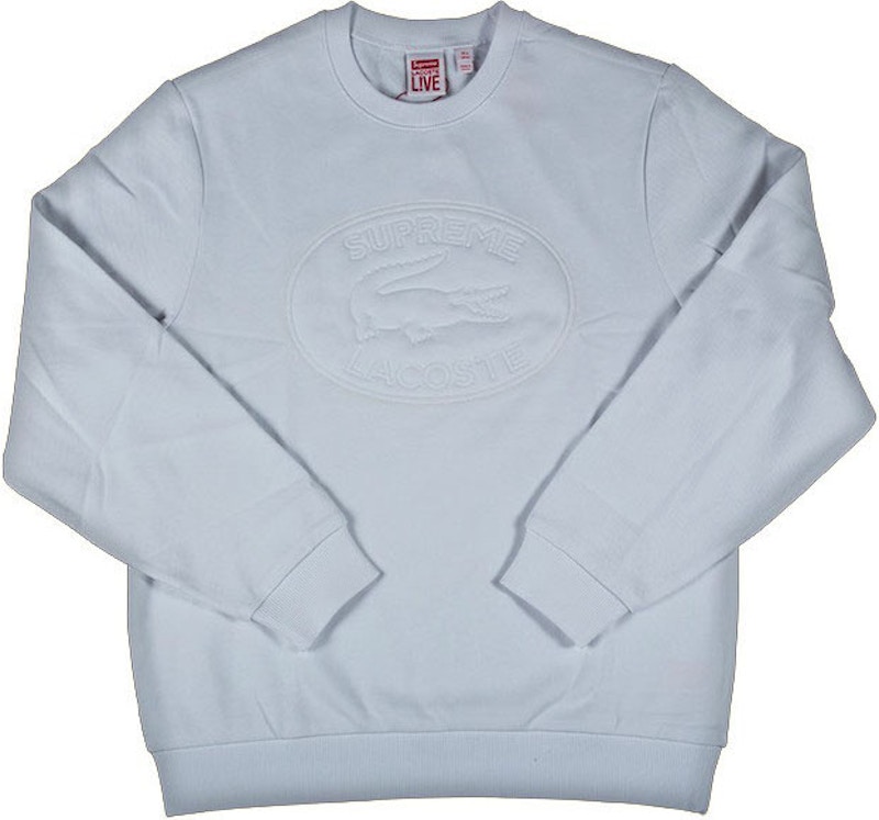 Supreme Lacoste Pique Crewneck White - SS17 - US