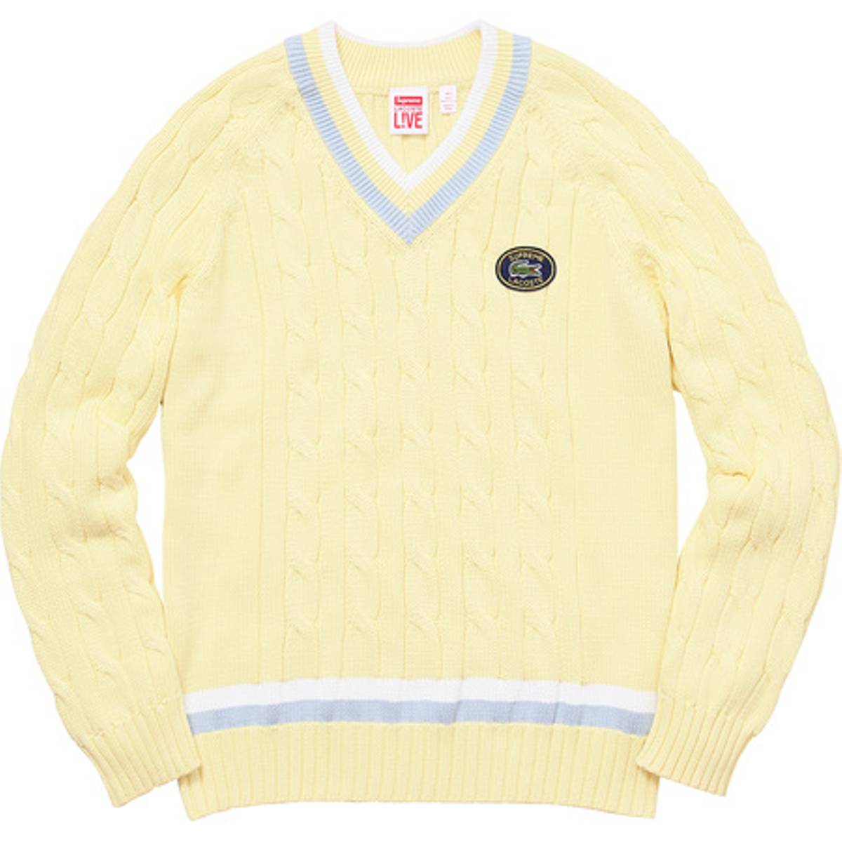 Supreme Lacoste Tennis Sweater Light Yellow Men's - SS17 - US