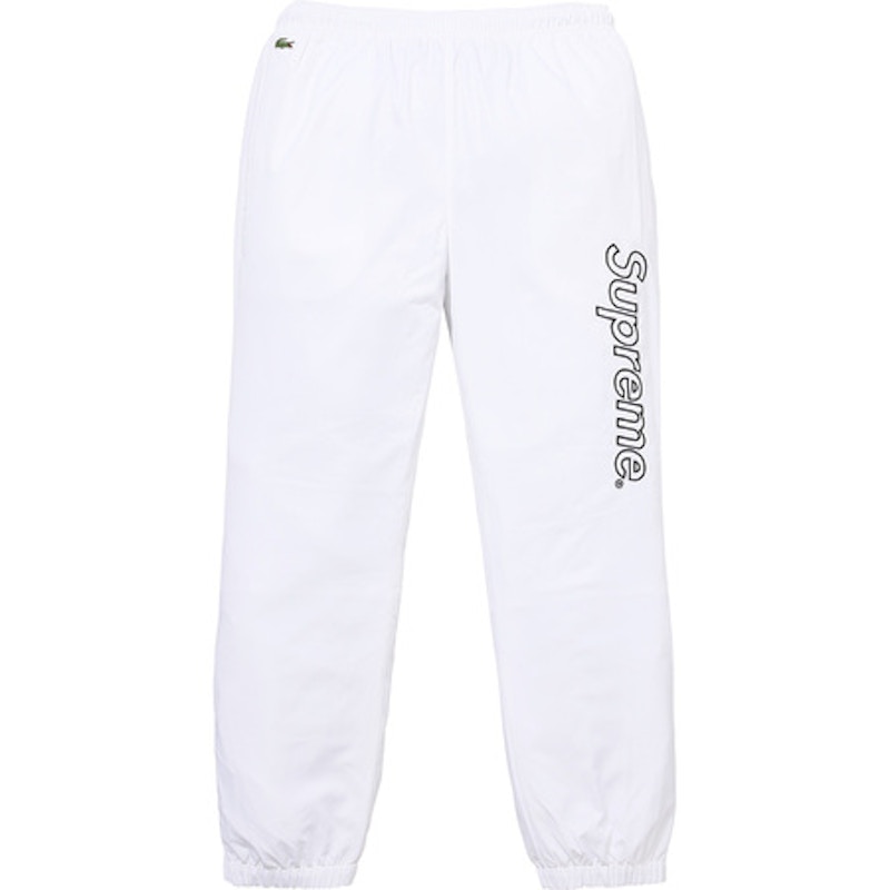 Supreme LACOSTE Velour Track Pant White Men's - SS18 - GB