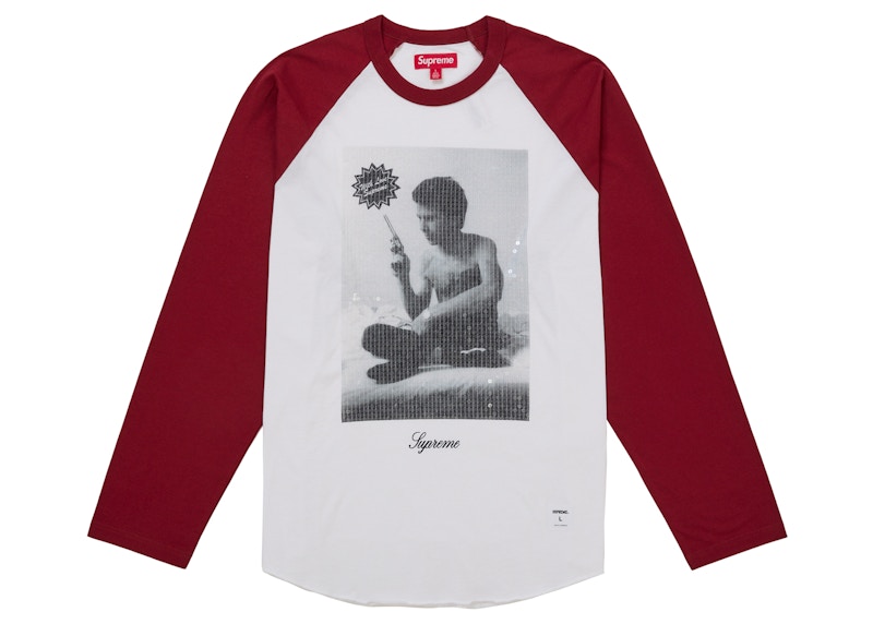 Supreme Larry Clark Sequin Raglan L/S Top Dark Red
