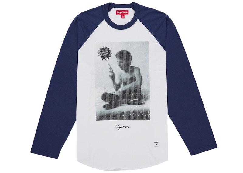 Supreme Larry Clark Sequin Raglan L/S Top Navy