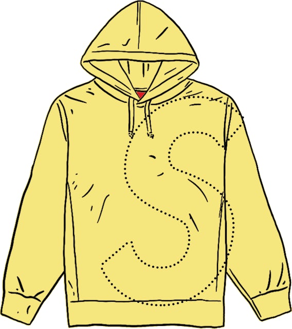 Supreme Laser Cut S Logo Hooded Sweatshirt Light Lemon Men's