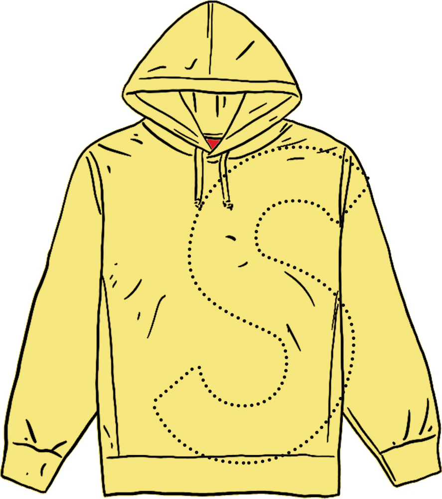 Supreme Laser Cut S Logo Hooded Sweatshirt Light Lemon Men's