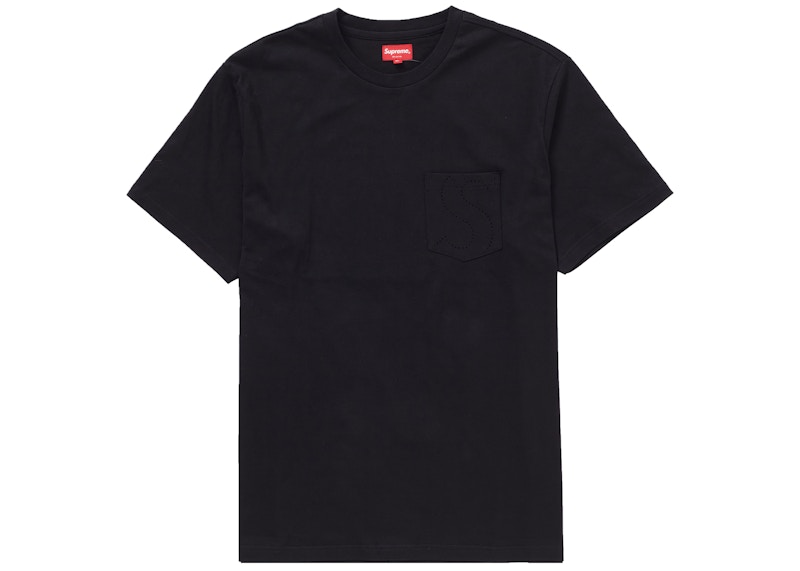 Supreme Laser Cut S Logo Pocket Tee Black Men's - SS21 - US