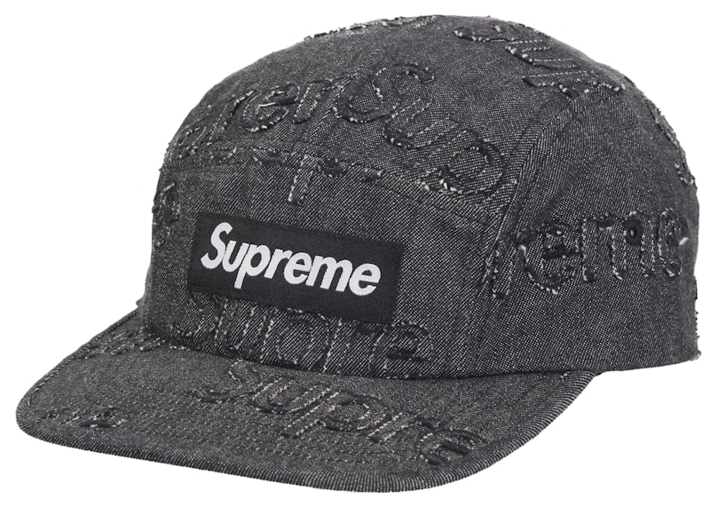 Supreme Lasered Denim Camp Cap Black - FW24 - US