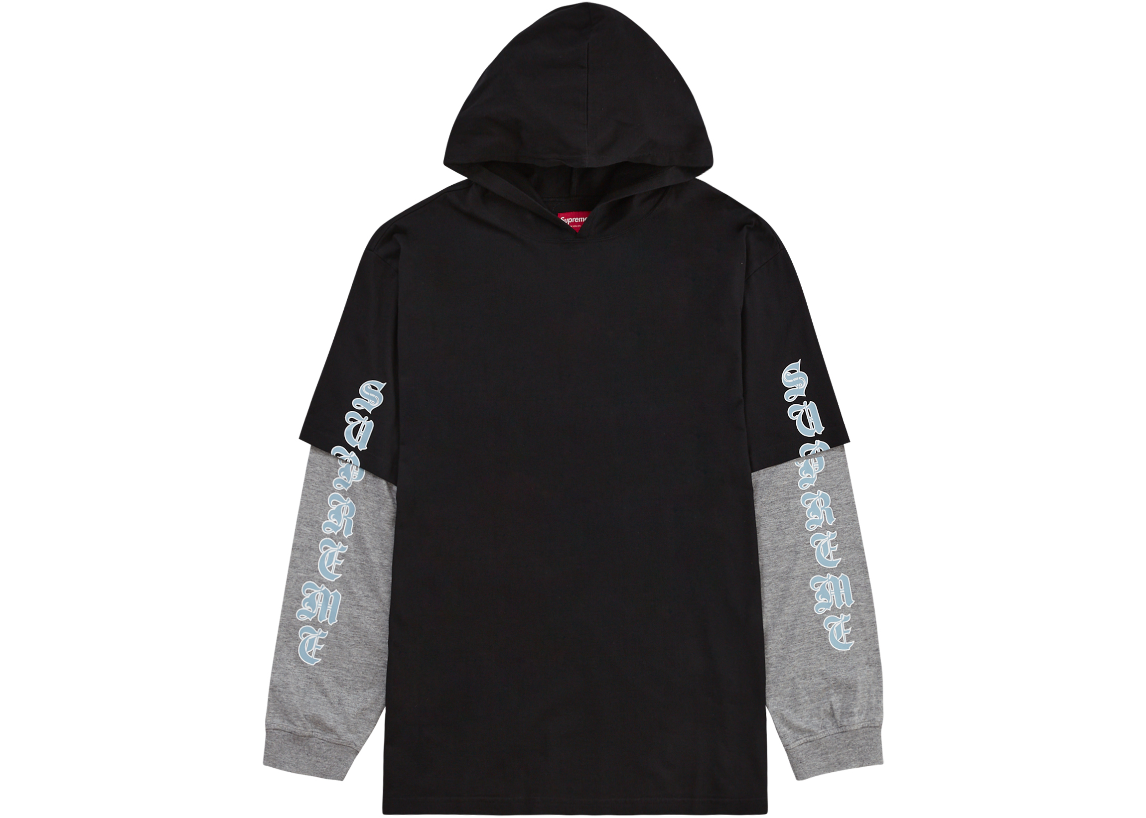 Supreme Layered Hooded L/S Top Black