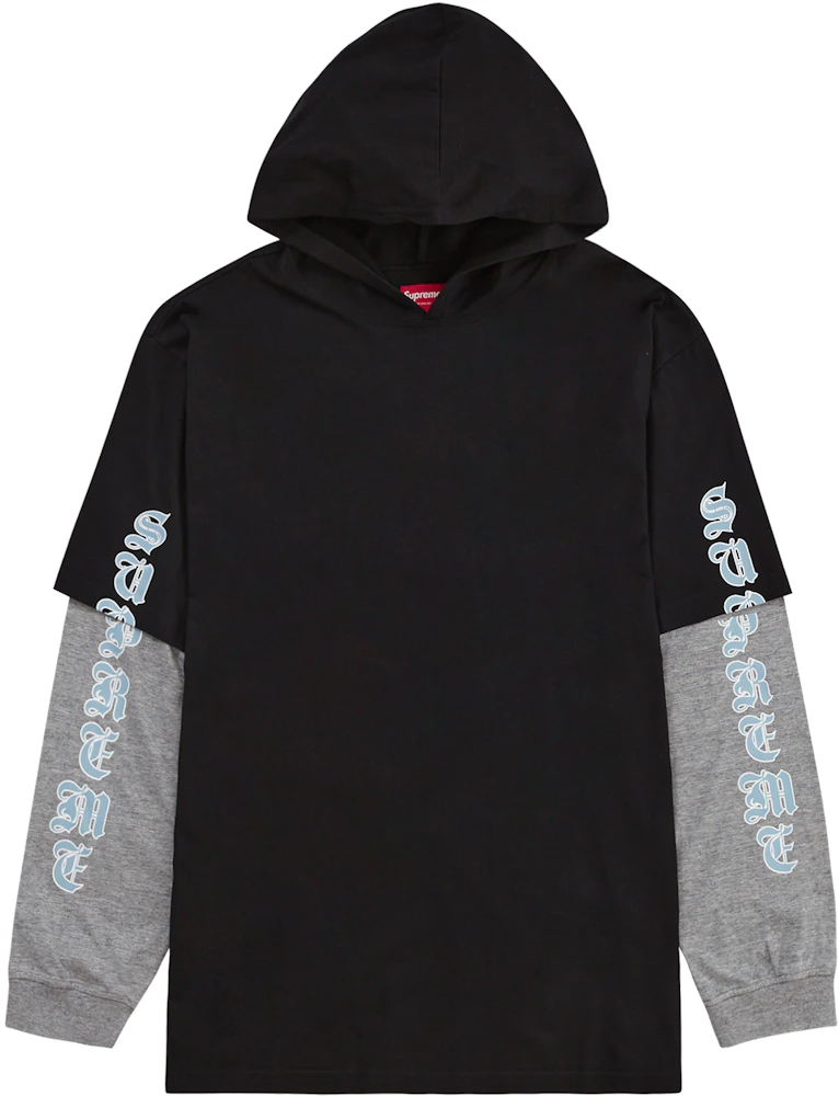Supreme Layered Hooded L/S Top Black Men's - FW22 - US