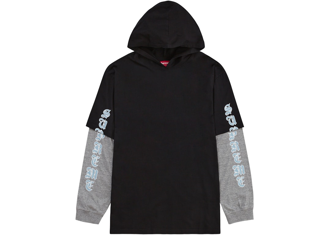 Pre-owned Supreme Layered Hooded L/s Top Black