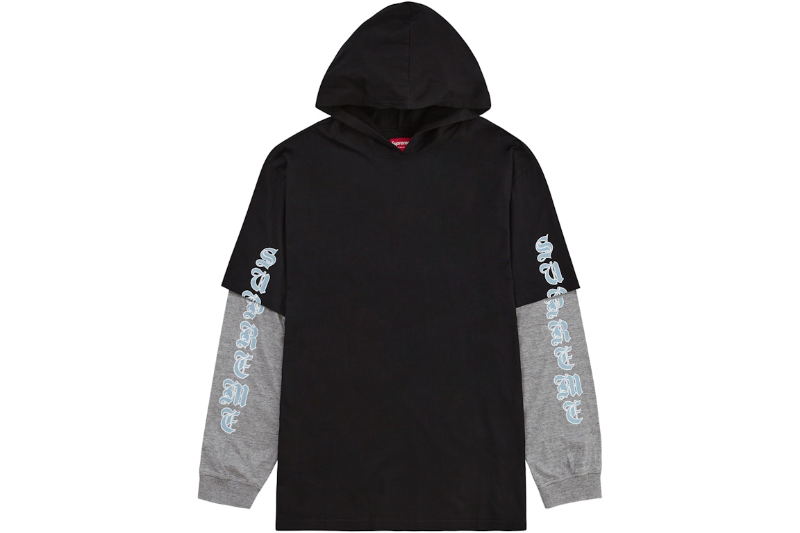 Pre-owned Supreme Layered Hooded L/s Top Black