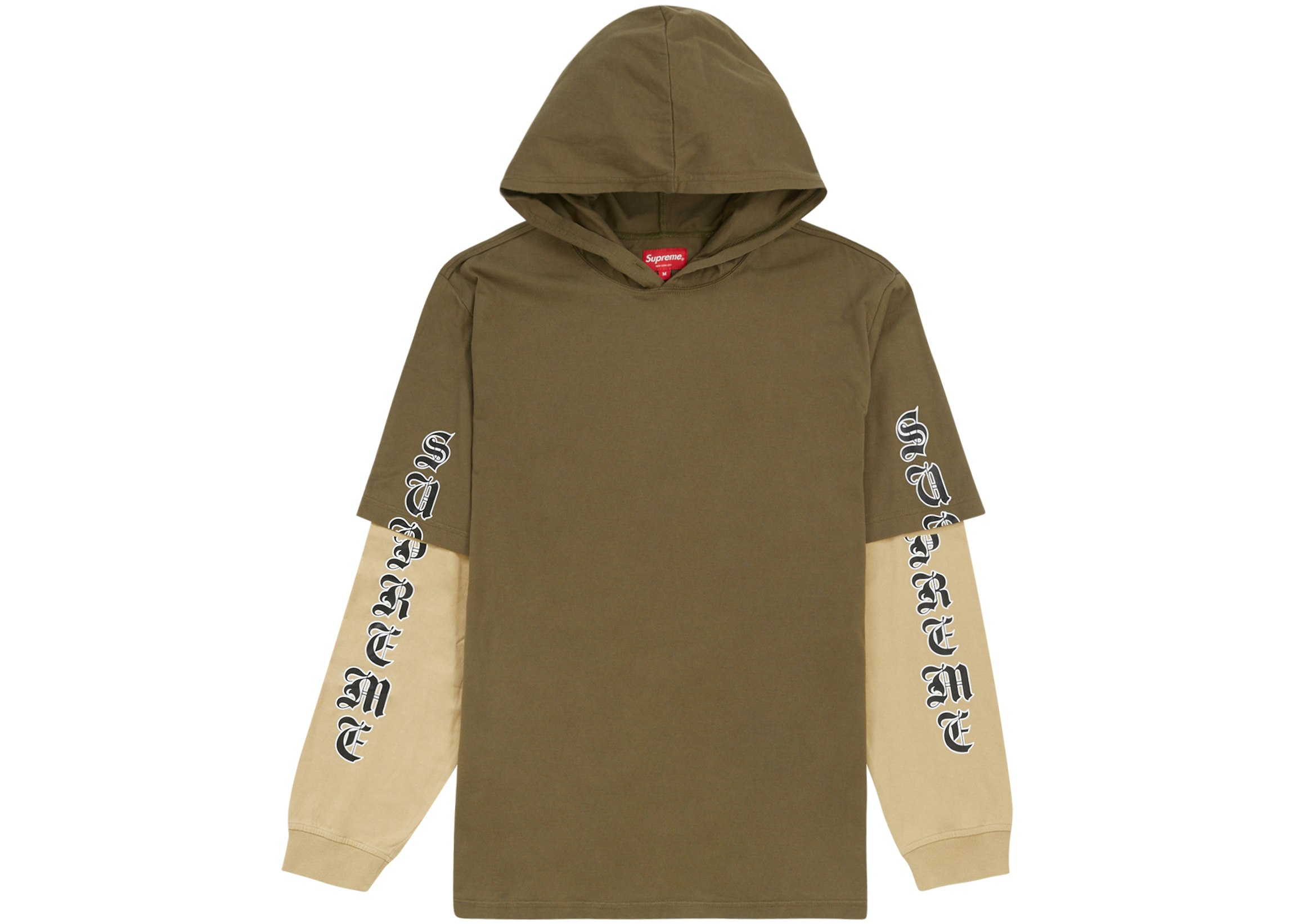 Supreme Layered Hooded L/S Top Olive - FW22 - US
