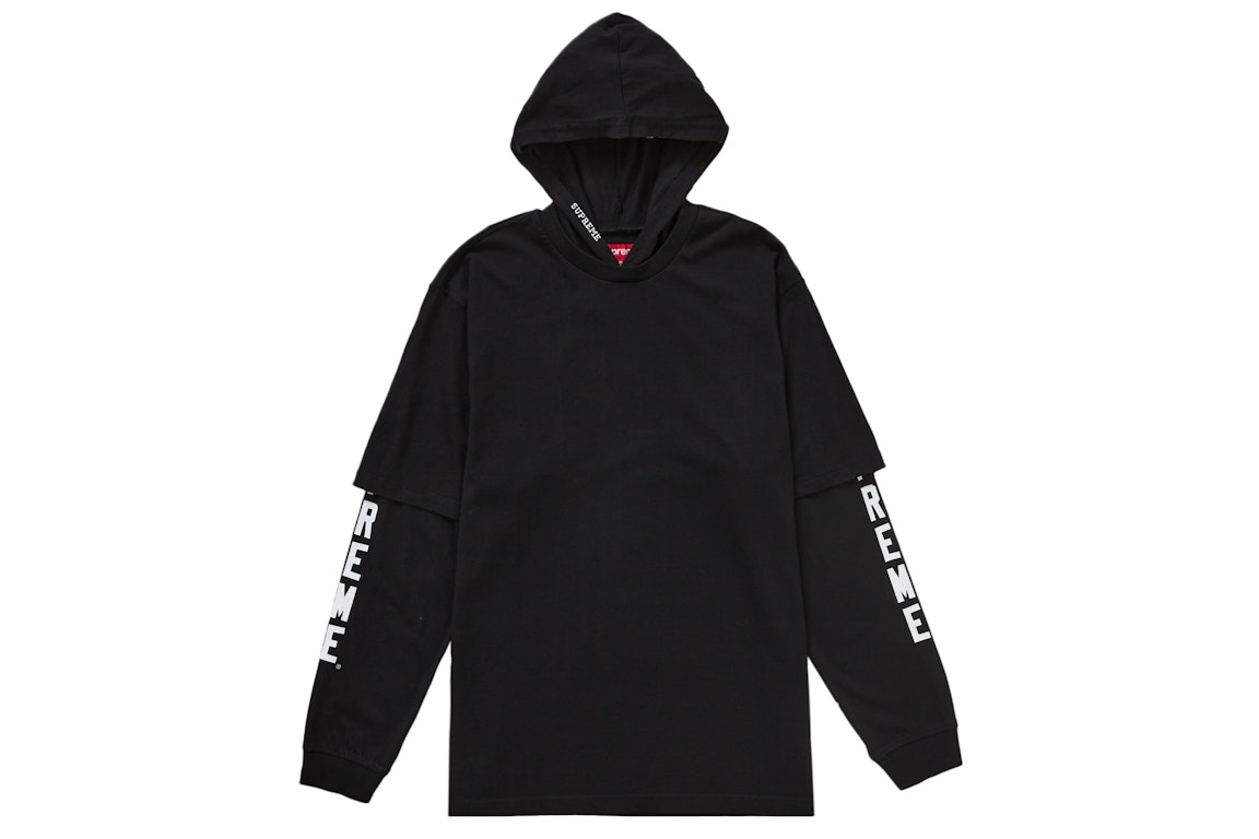 Pre-owned Supreme Layered Hooded L/s Top (ss24) Black