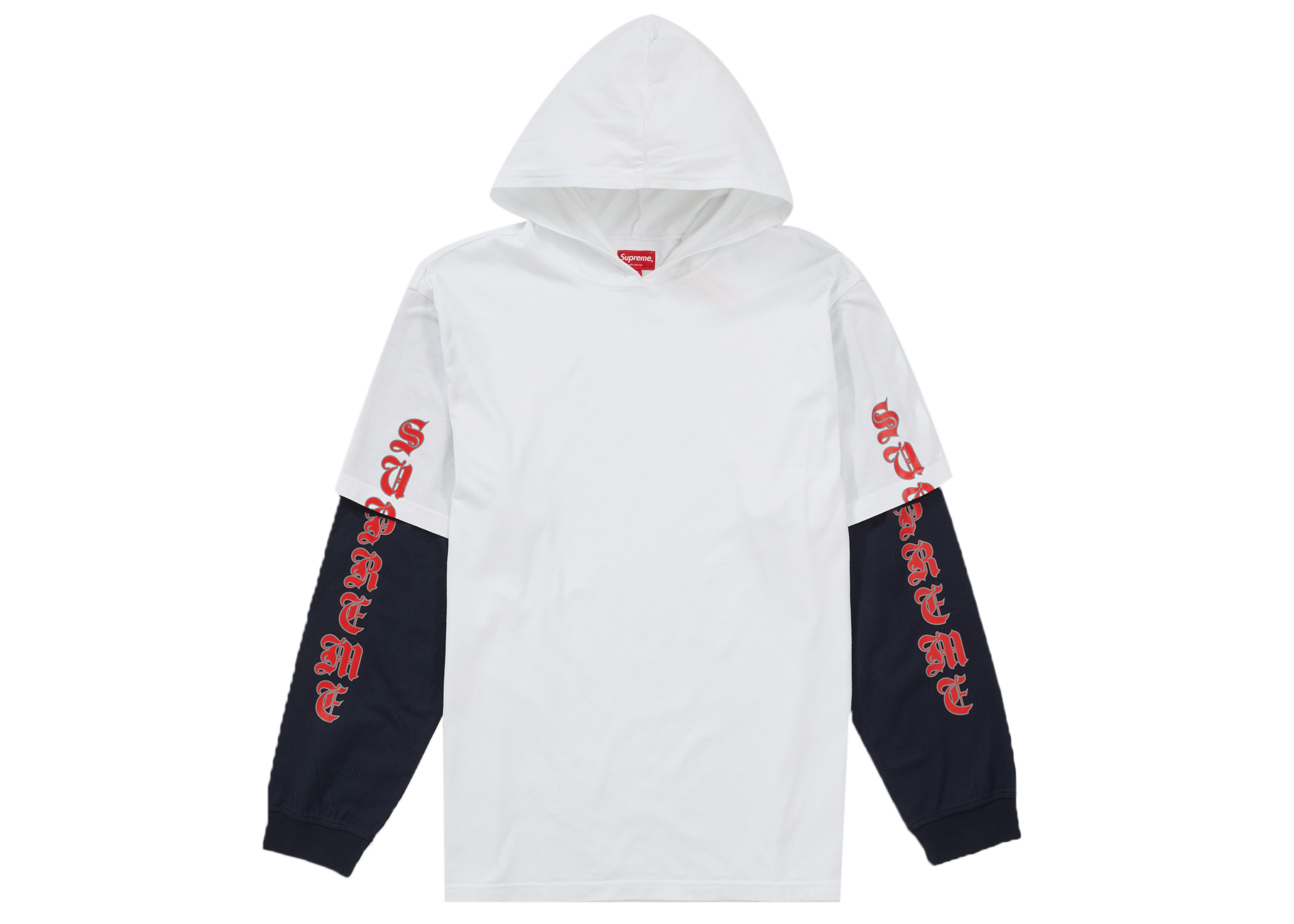 Supreme Layered Hooded L/S Top White