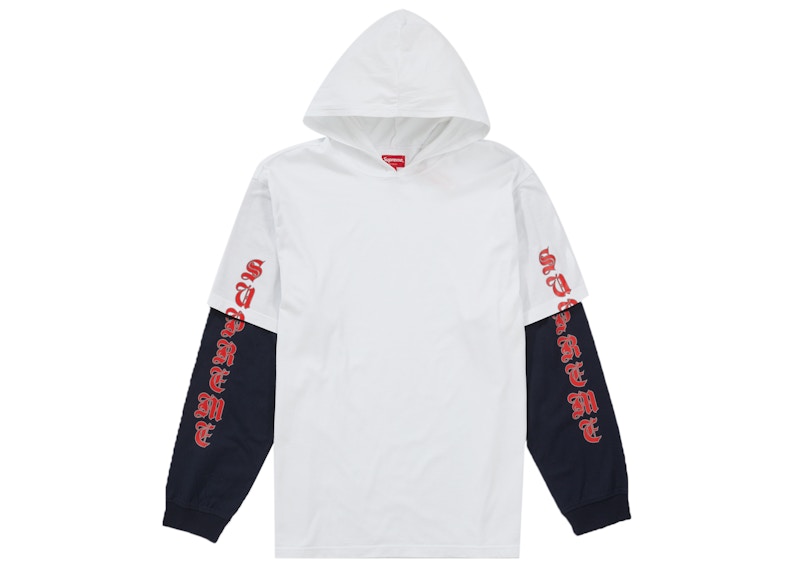 Supreme Layered Hooded L/S Top White Men's - FW22 - US