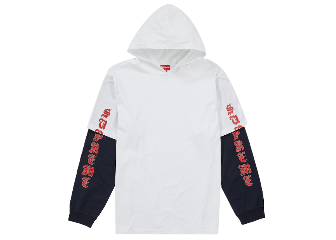 Pre-owned Supreme Layered Hooded L/s Top White