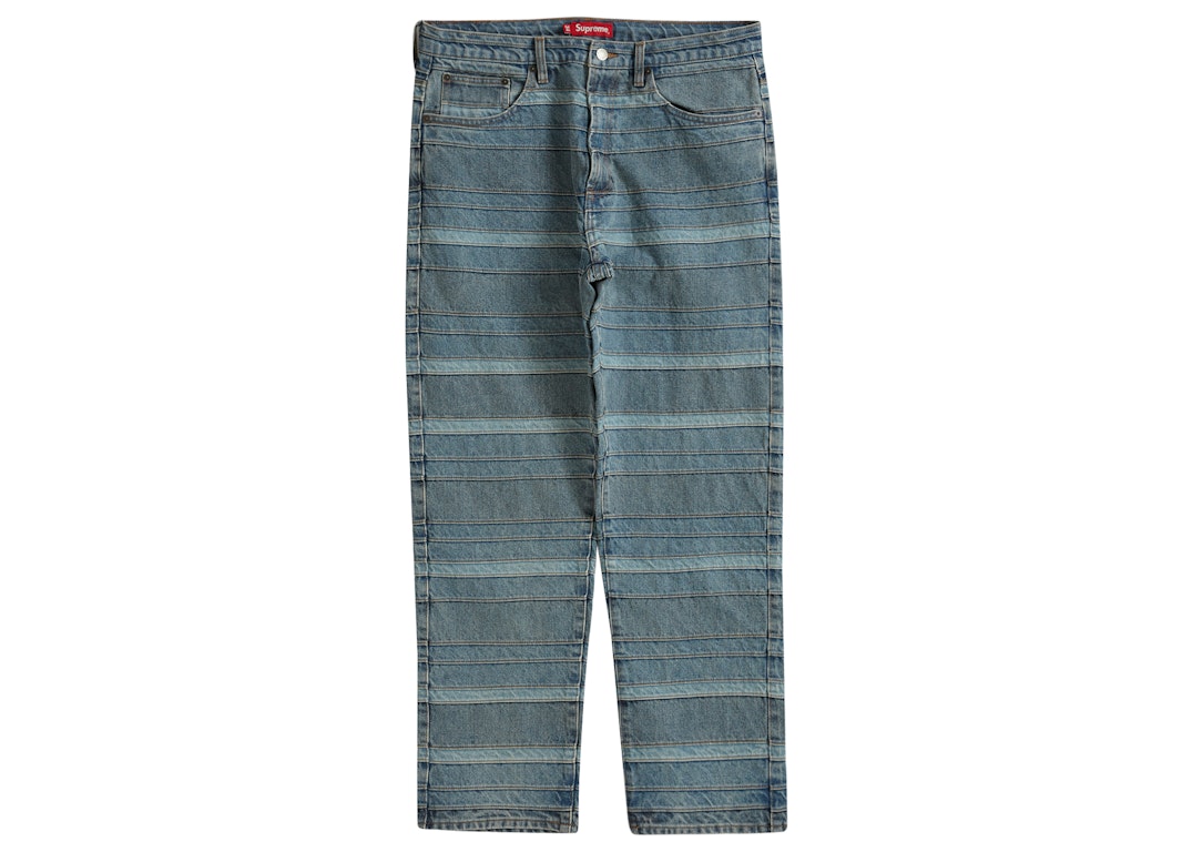 Pre-owned Supreme Layered Jean Washed Blue