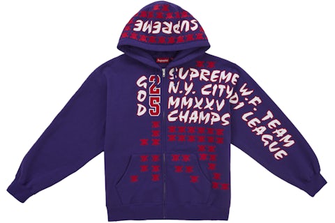 Felpa con cappuccio con zip della Supreme League Champs Viola Uomo