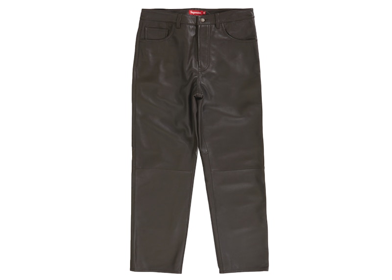 Supreme Leather 5-Pocket Jean (FW22) Brown - FW22 Men's - US