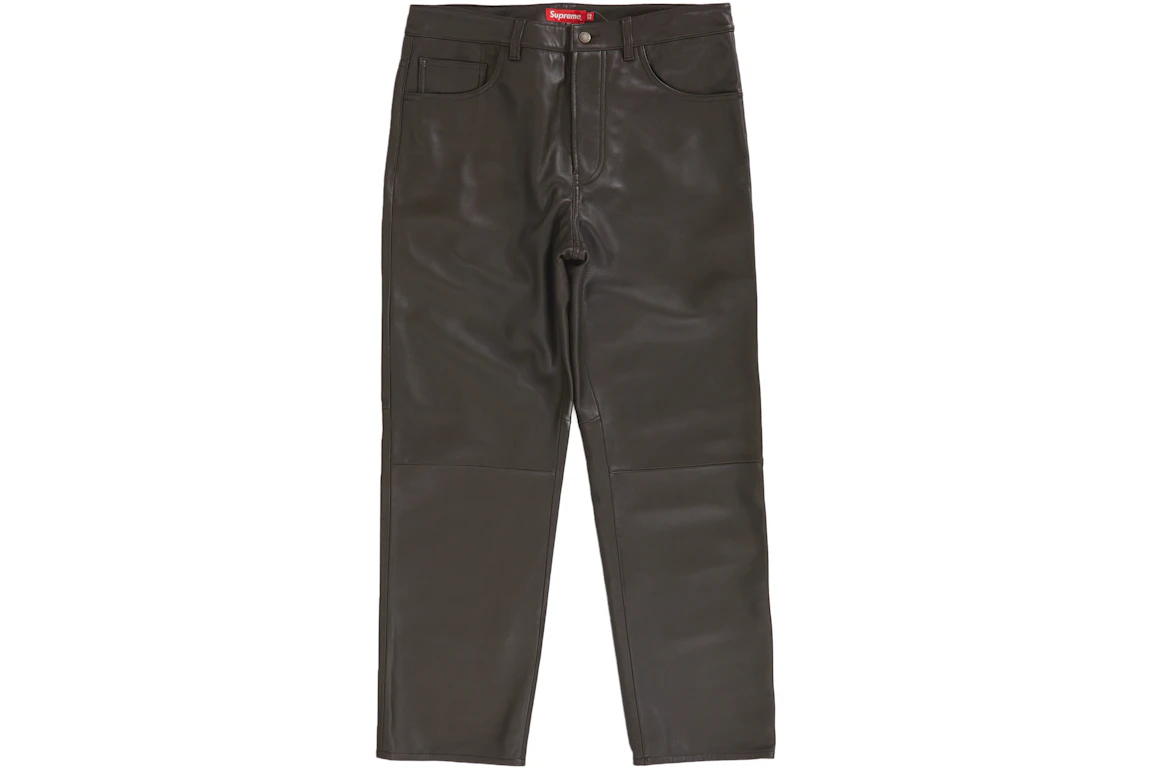 Supreme Leather 5-Pocket Jean (FW22) Brown