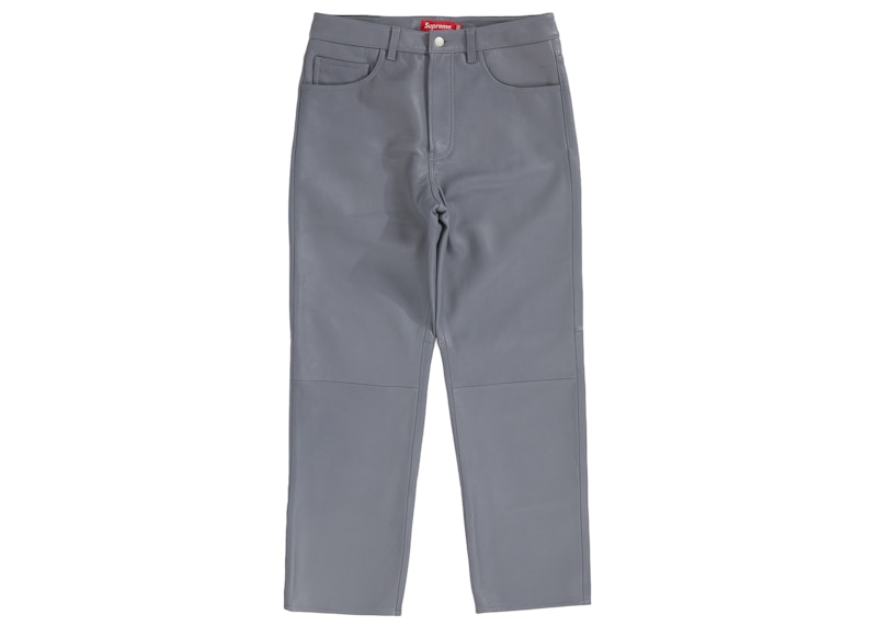 Supreme Leather 5-Pocket Jean (FW22) Grey - FW22 男装- CN