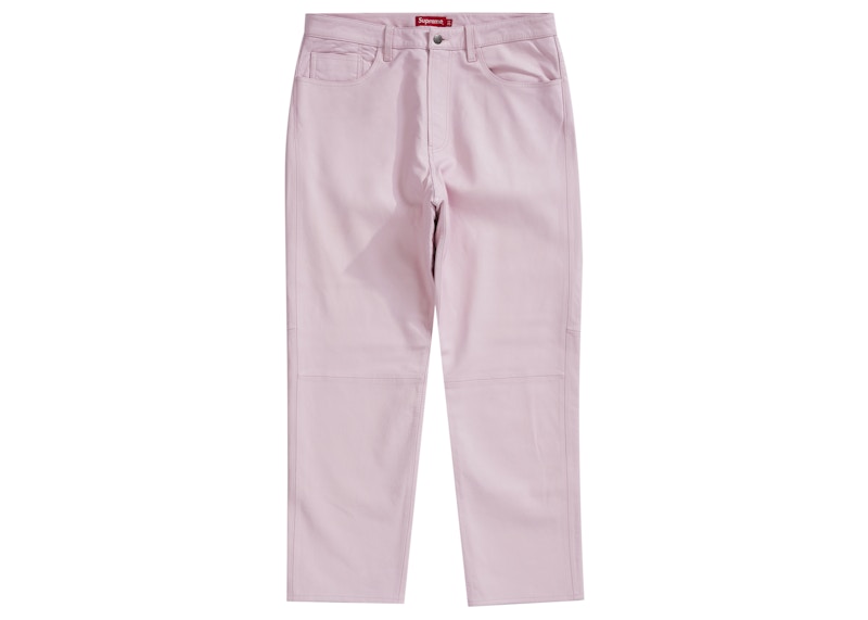 Supreme Leather 5-Pocket Jean Pink - FW21 Men's - GB