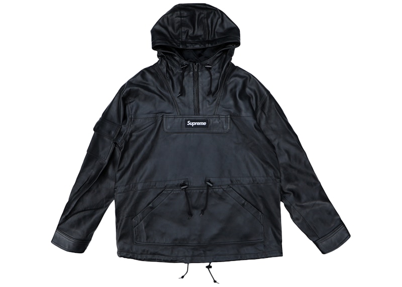 18aw supreme leather anorak box logo-