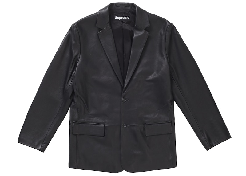 22AW Supreme Leather Blazer XL BLACK