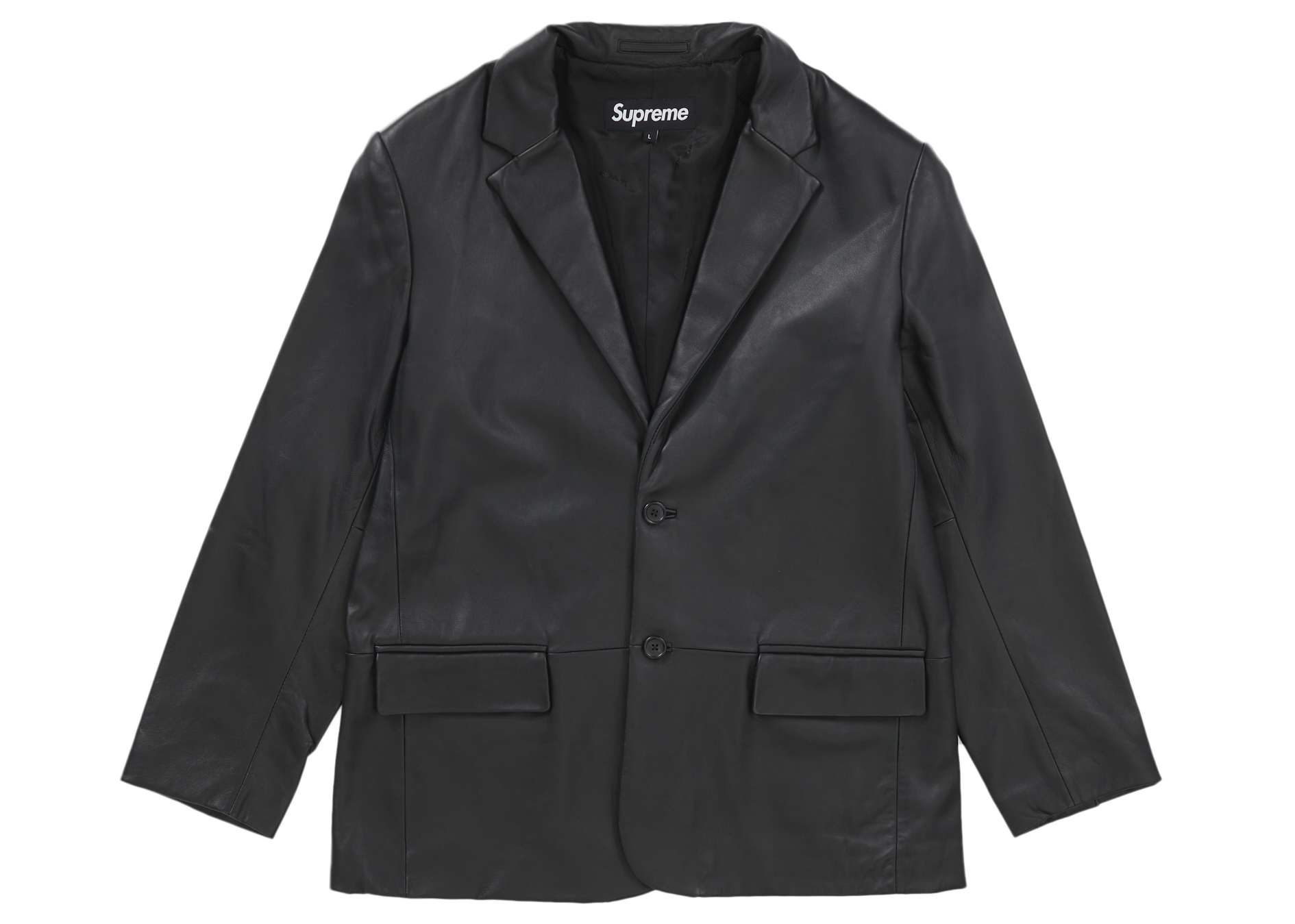 22AW Supreme Leather Blazer XL BLACK