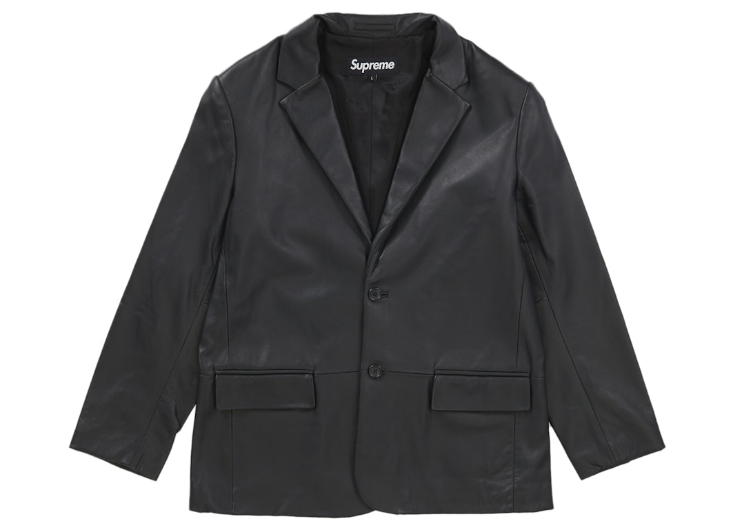 Pre-owned Supreme Leather Blazer (fw22) Black