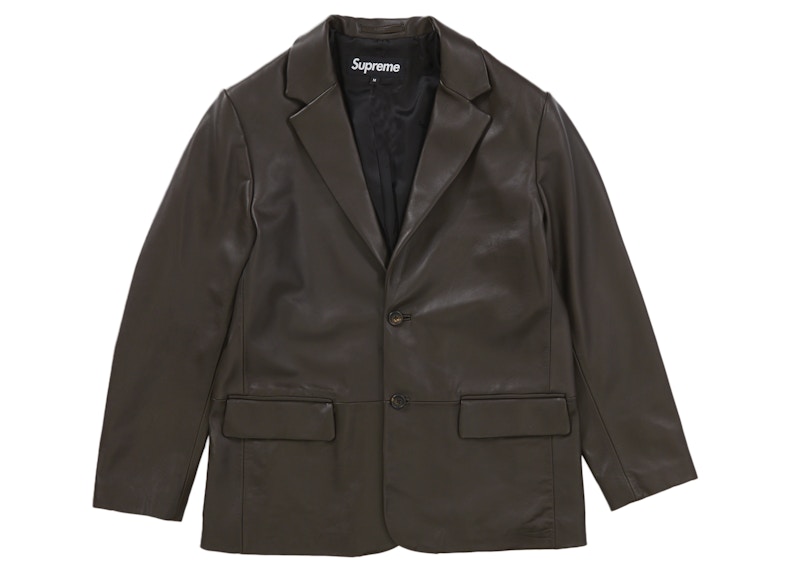 Supreme Leather Blazer Grey Mサイズ-