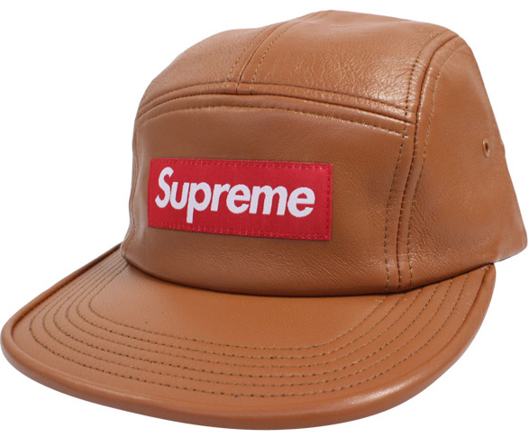 Supreme Leather Camp Cap Light Brown - FW15 - US