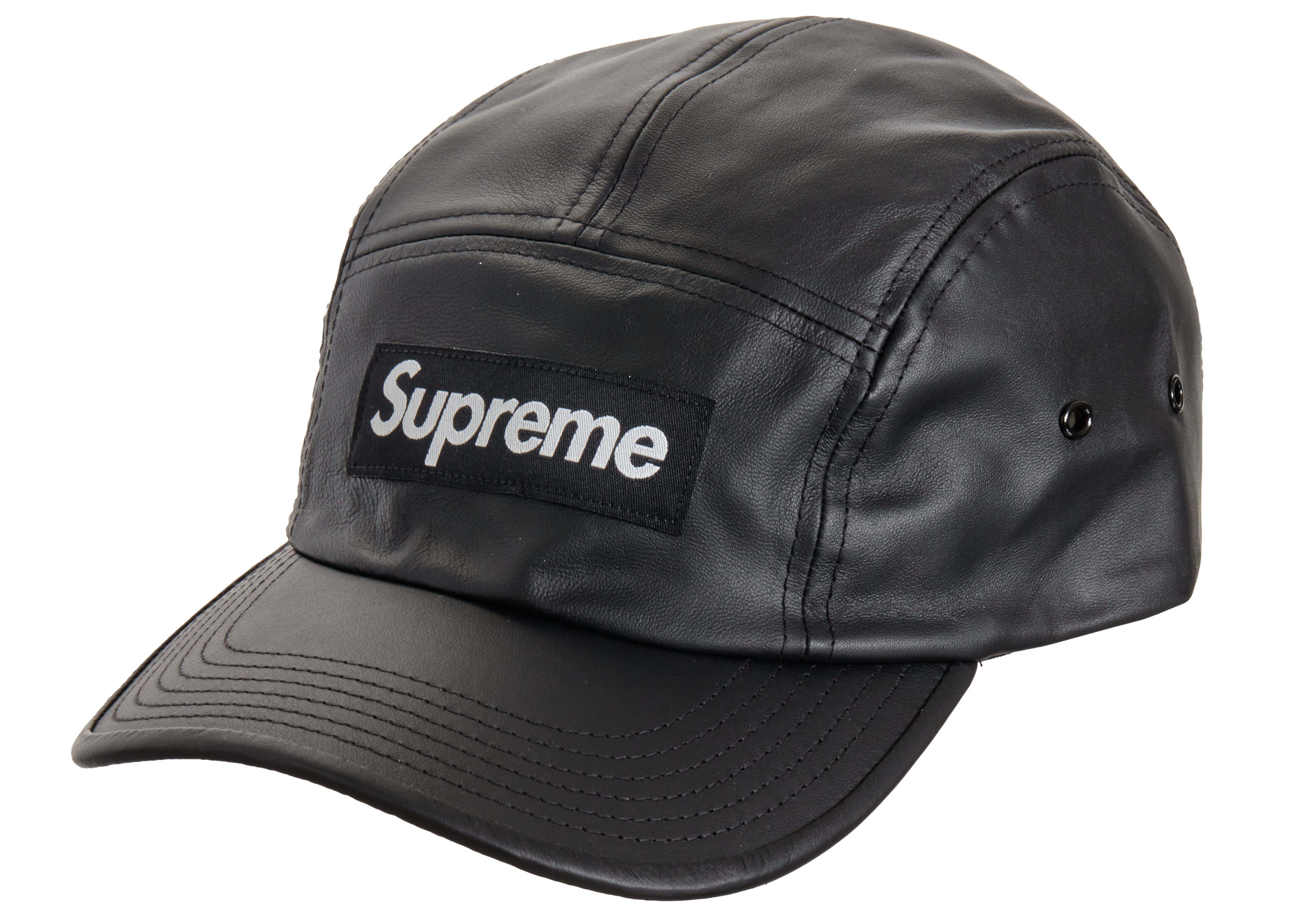 Supreme Leather Camp Cap (SS21) Black - SS21 - US