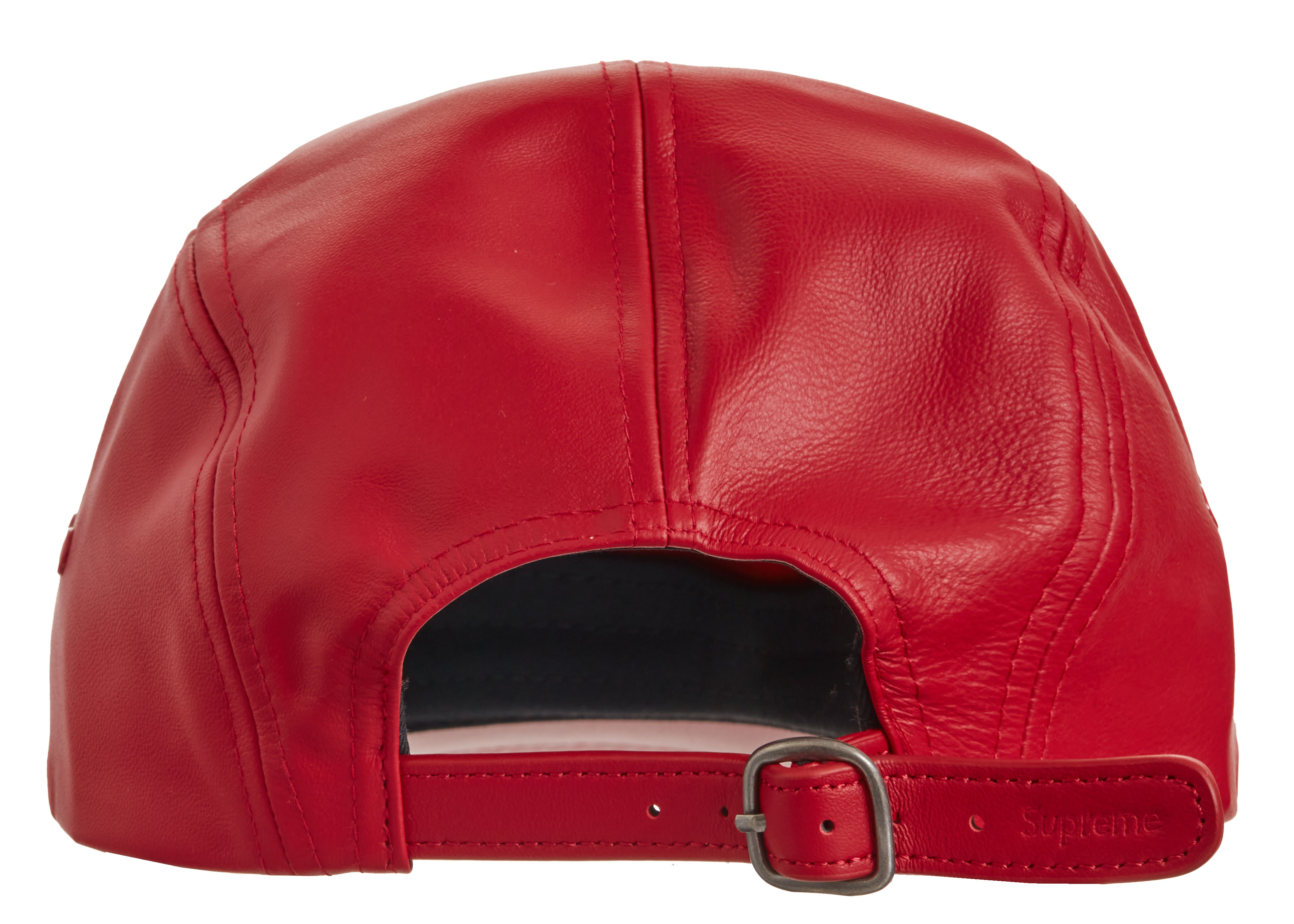 Supreme Leather Camp Cap Red - SS21 - JP