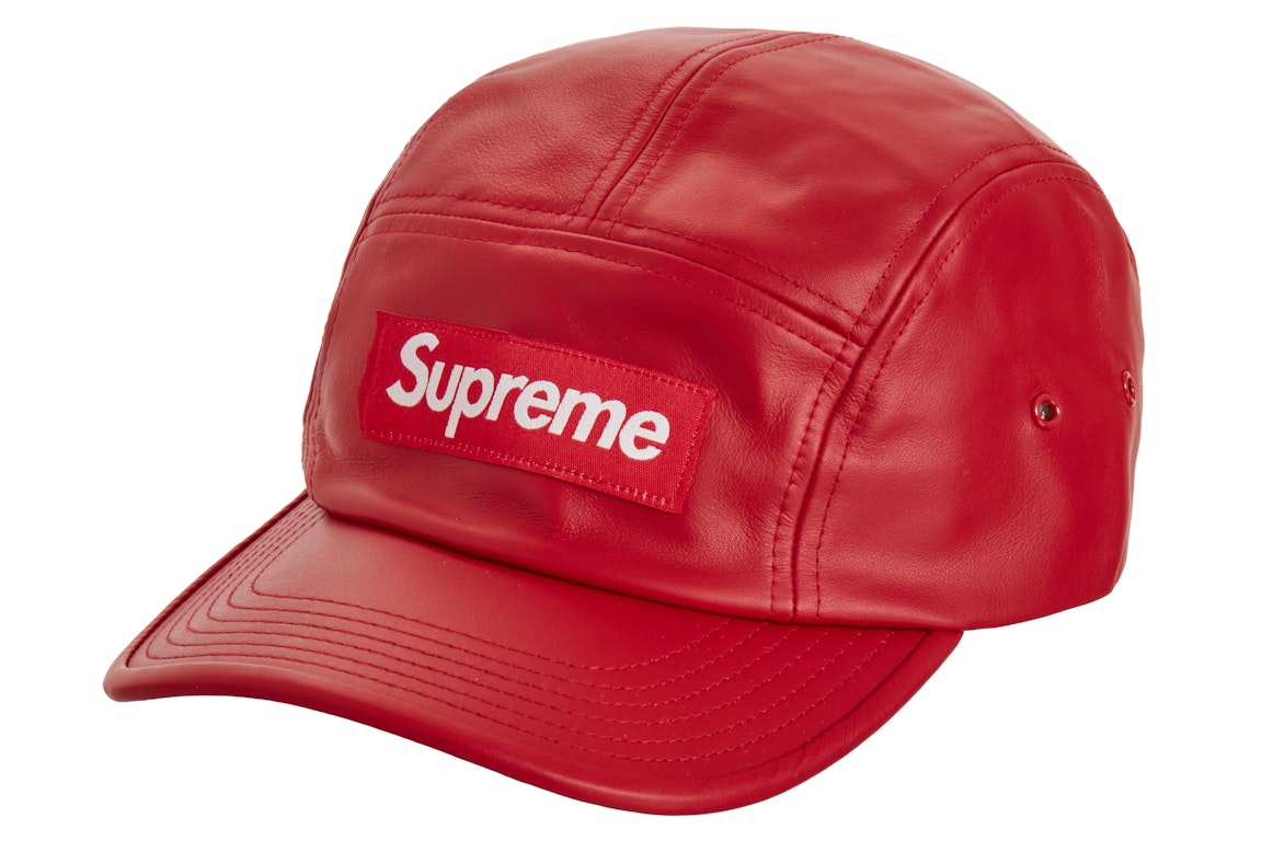 Pre-owned Supreme Leather Camp Cap Red