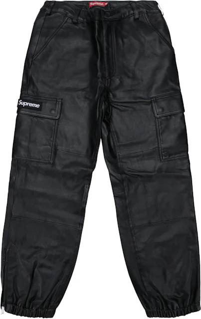 Supreme Leather Cargo Pants Black Men's - FW18 - US