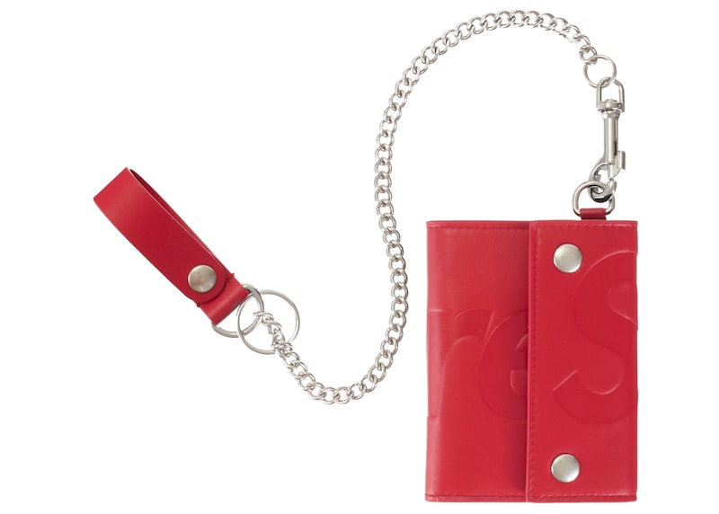 Supreme Leather Chain Wallet (SS26) Red
