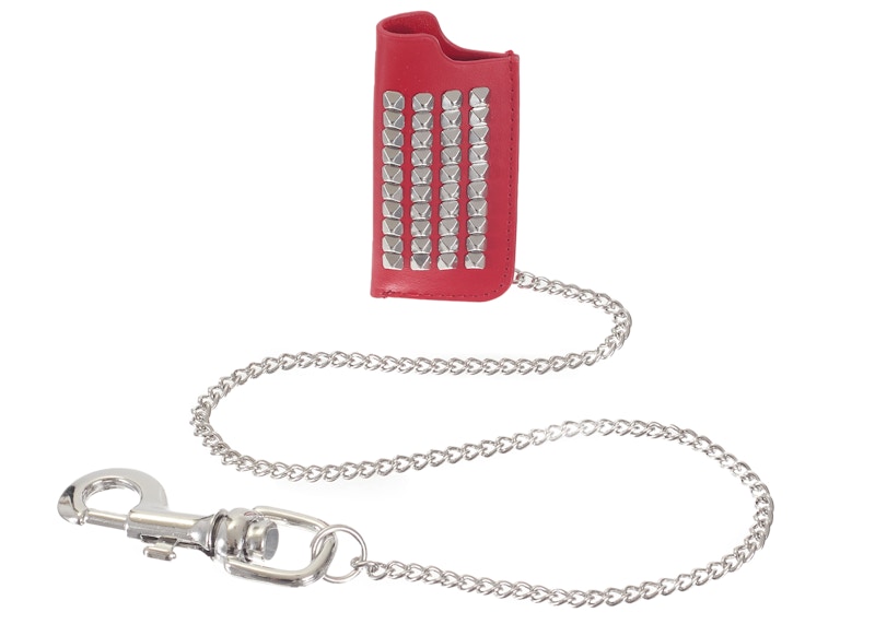Supreme Studded Leather Lighter Holder Red