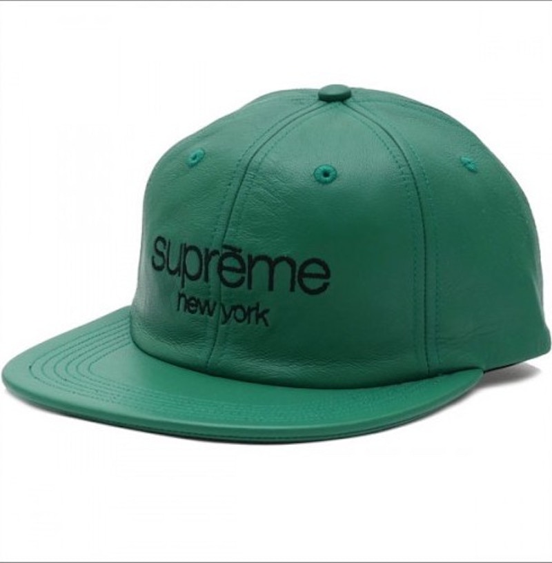 Supreme Leather Classic Logo 6 Panel Green - FW16 - US