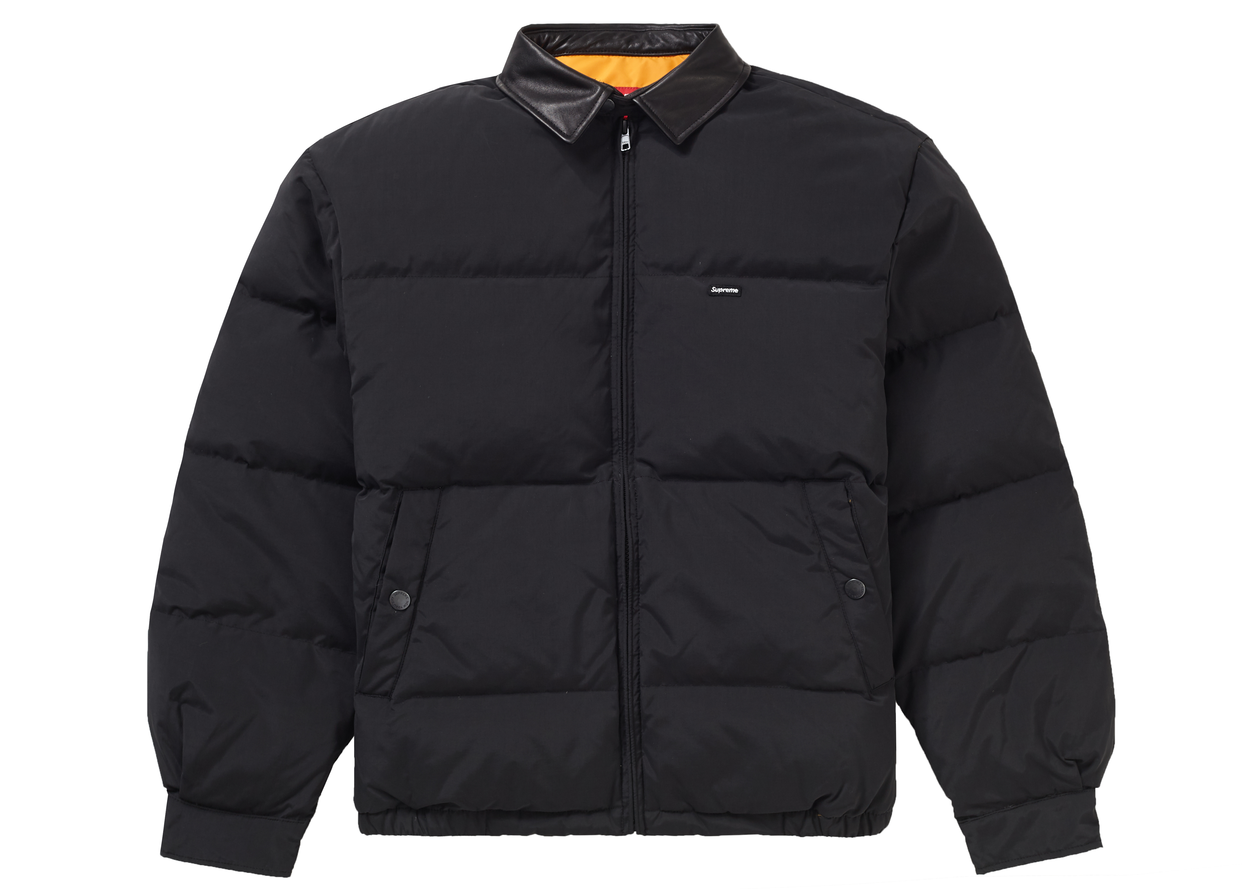 Supreme Leather Collar Puffy Jacket Black メンズ - FW19 - JP