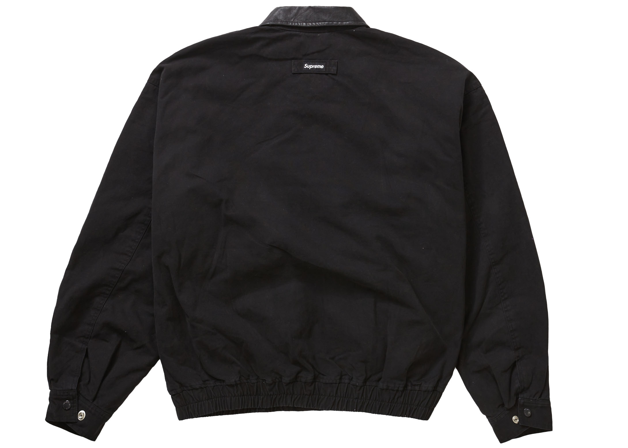 Supreme Leather Collar Utility Jacket Black Men's - FW23 - US