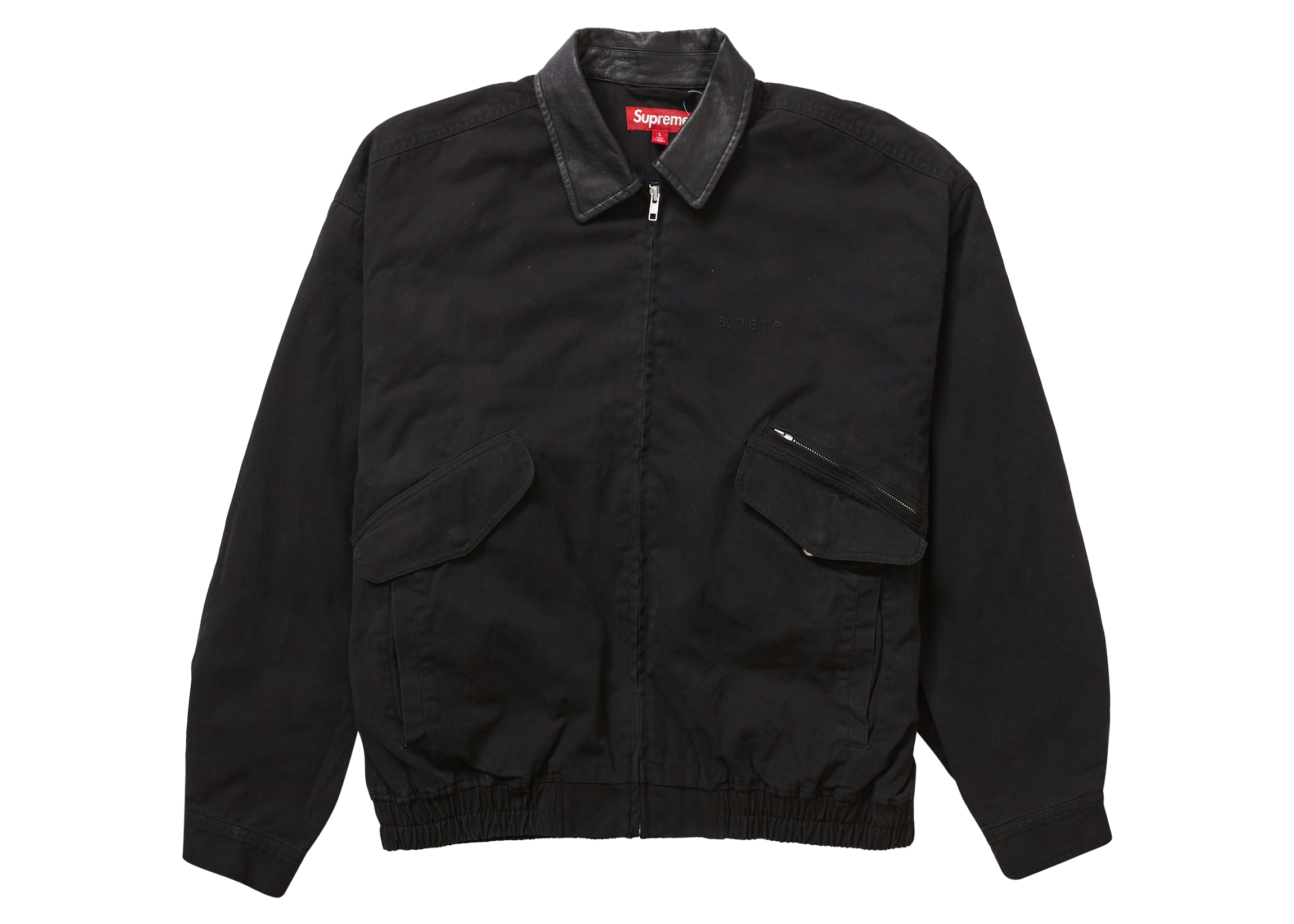 Supreme Leather Collar Utility Jacket Black - FW23 メンズ - JP