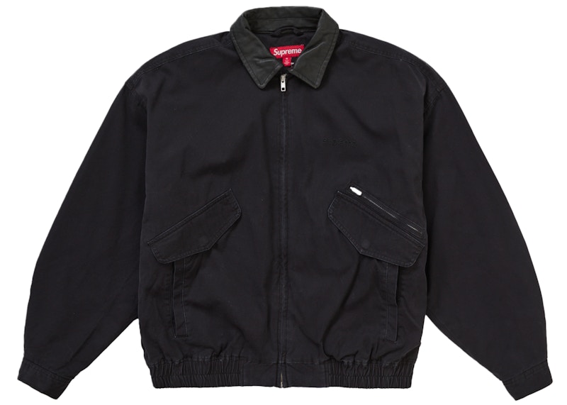 Supreme Leather Collar Utility Jacket FW24 Black Men's - FW24 - US