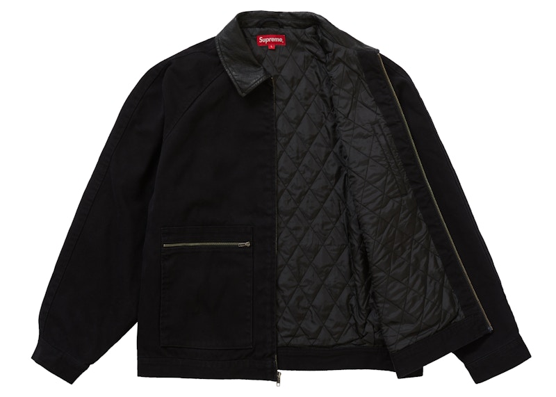 Supreme Leather Collar Work Jacket Black Men's - FW20 - US