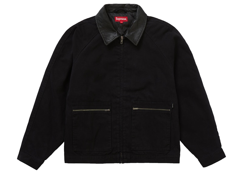 Supreme Leather Collar Work Jacket Black - FW20 Men's - US