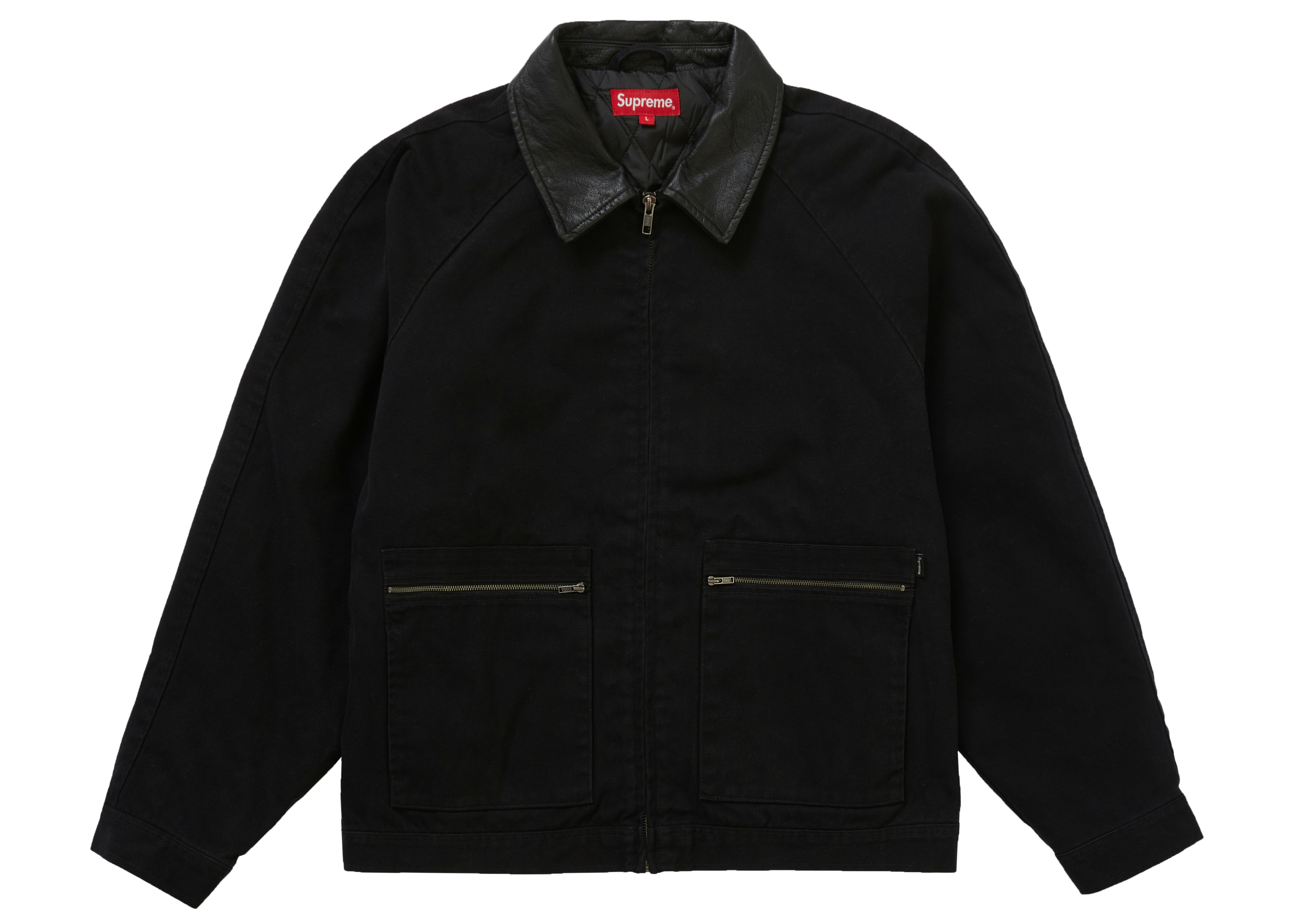 Supreme Leather Collar Work Jacket Black - FW20 - US