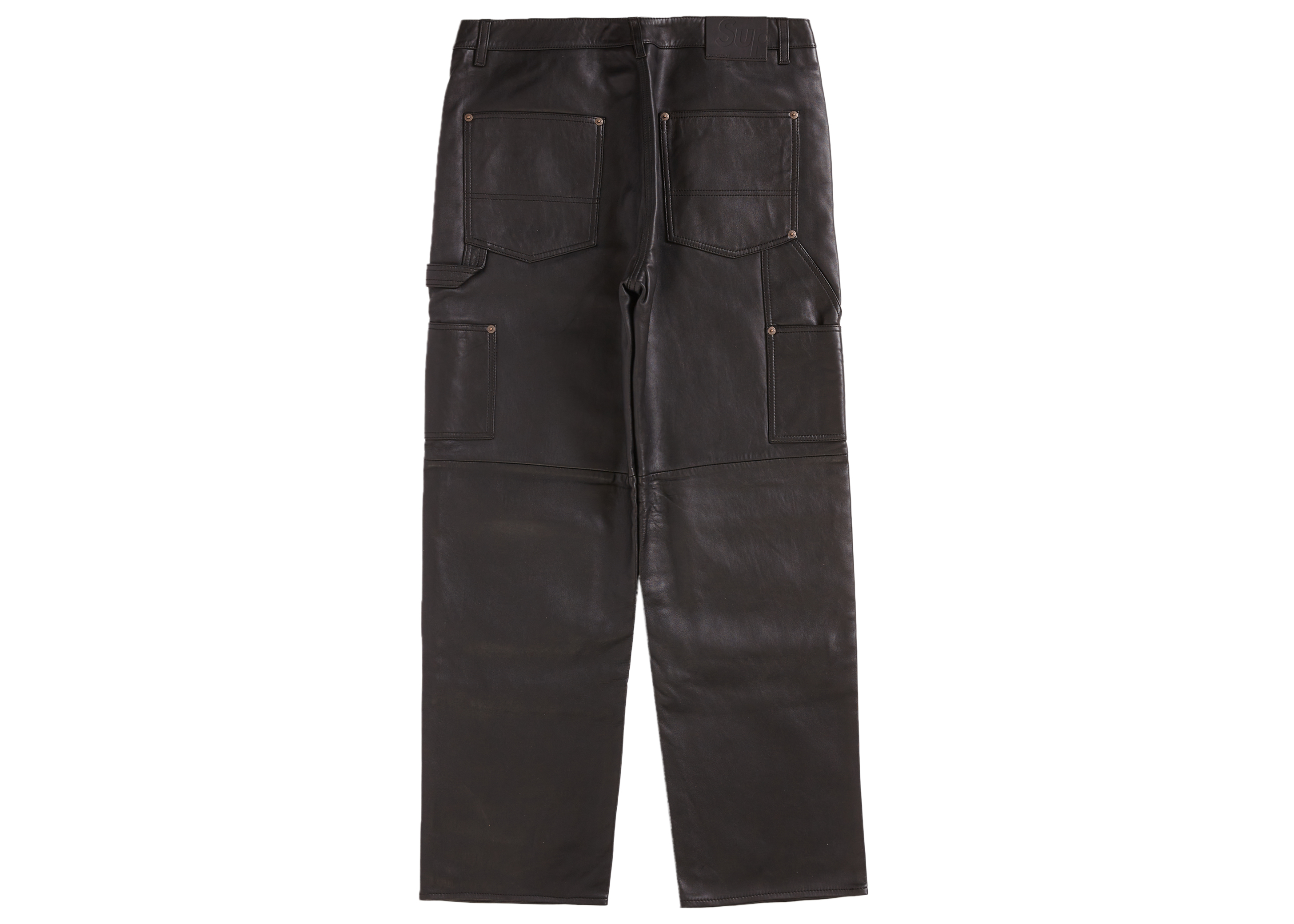 Supreme Leather Double Knee Painter Pant Black