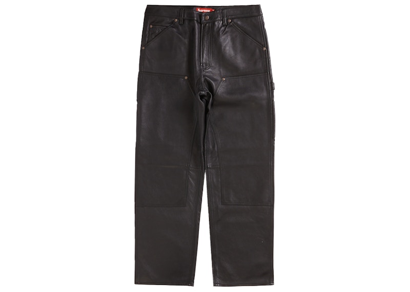 Supreme Leather Double Knee Painter Pant Black