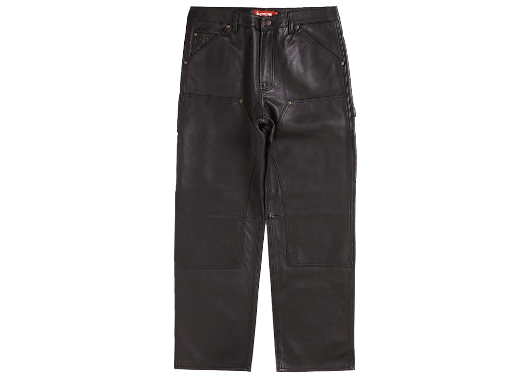 Pre-owned Supreme Leather Double Knee Painter Pant Black