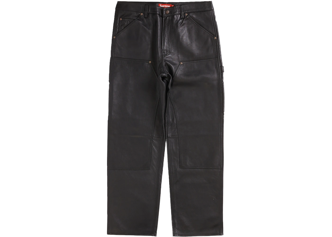 Supreme Leather Double Knee Painter Pant Black Men's - FW23 - US