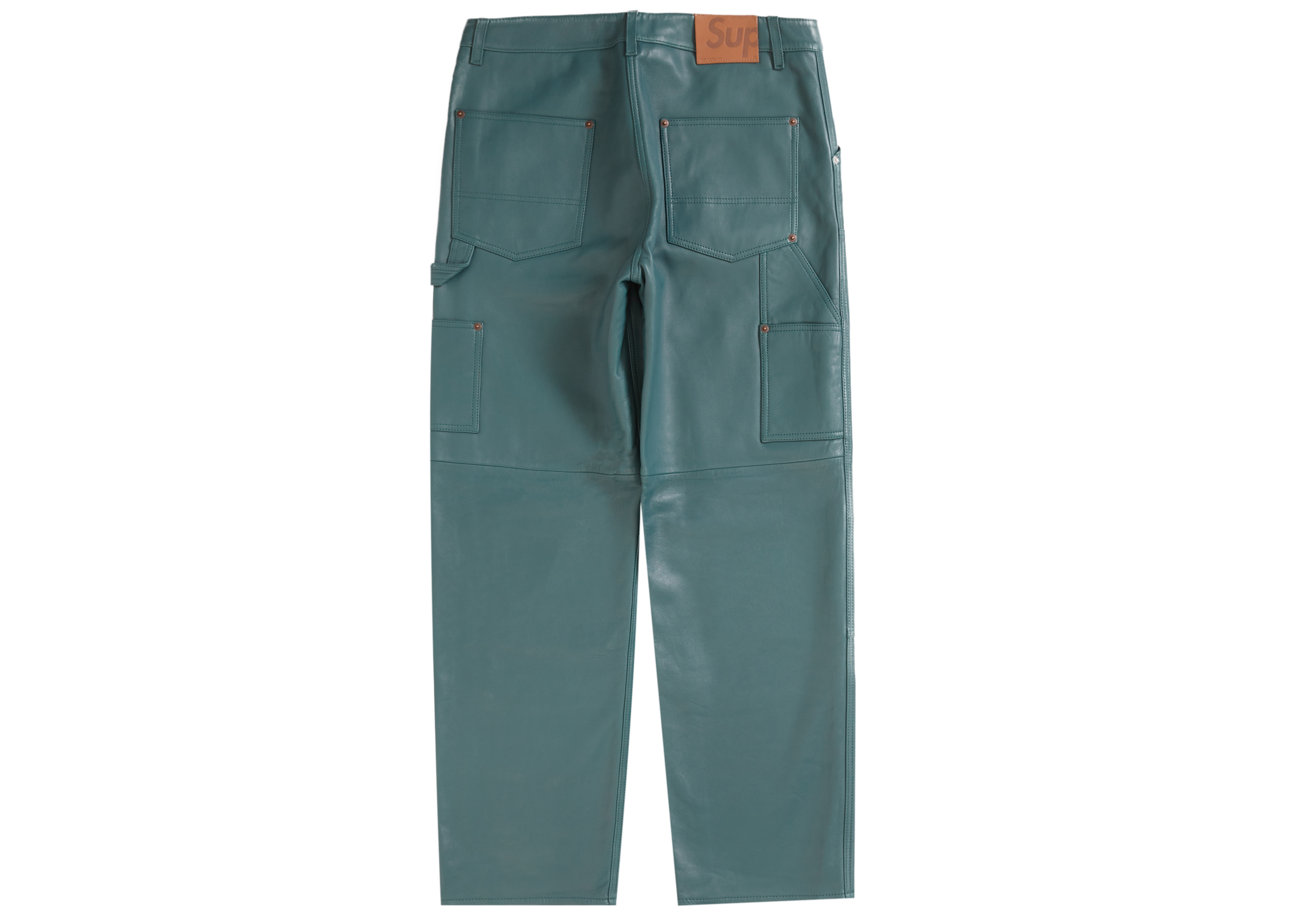 Supreme Leather Double Knee Painter Pant Dusty Teal Men's - FW23 - US